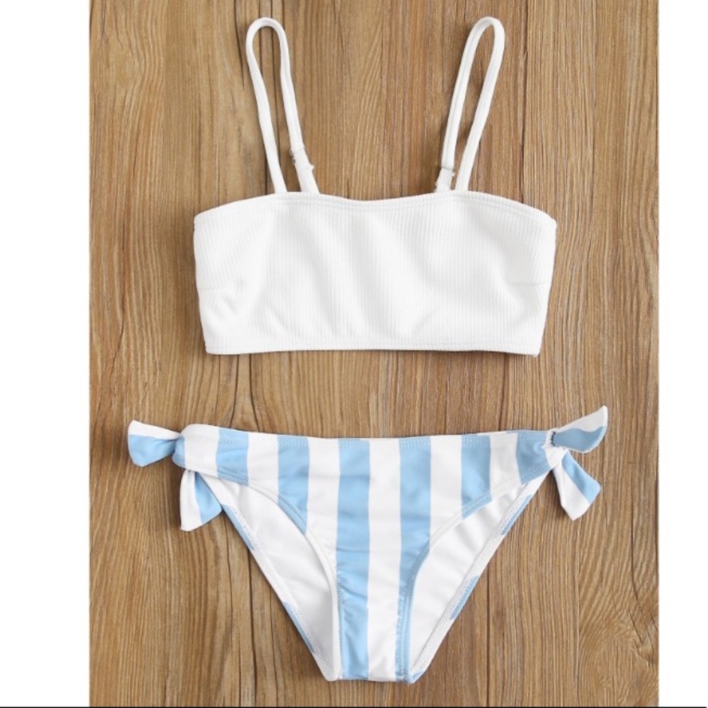👙👙Girls stripped rib tie side bikini.👙👙